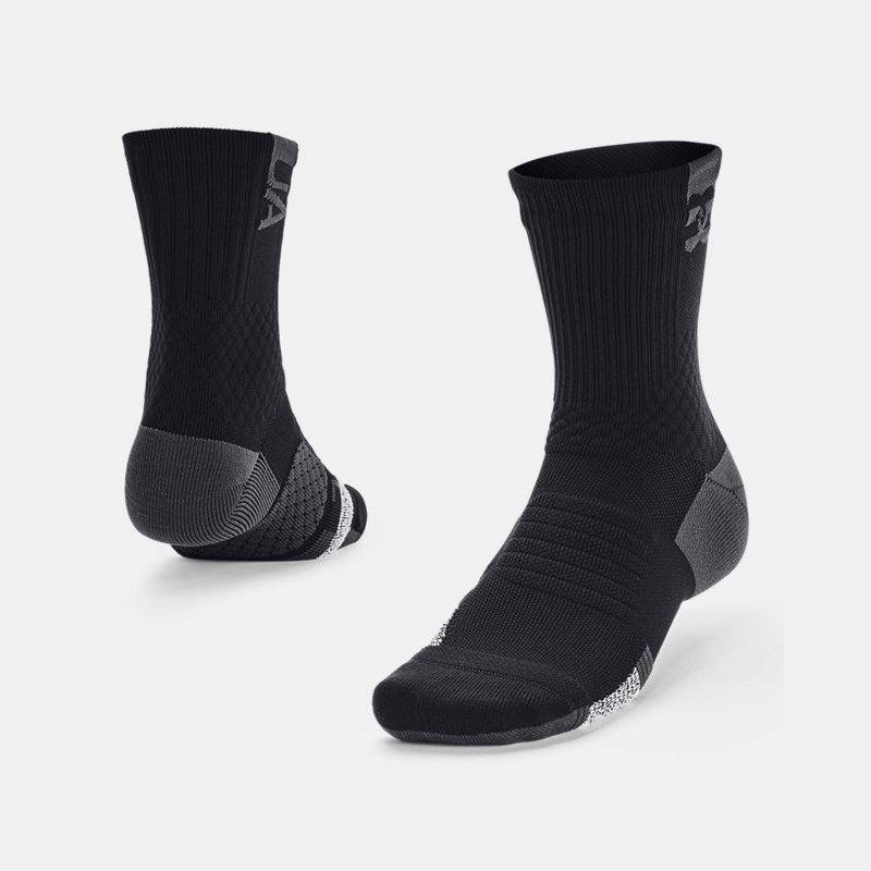 Unisex Under Armour ArmourDry™ Playmaker Mid-Crew Socks Black / Jet Gray / Jet Gray XL